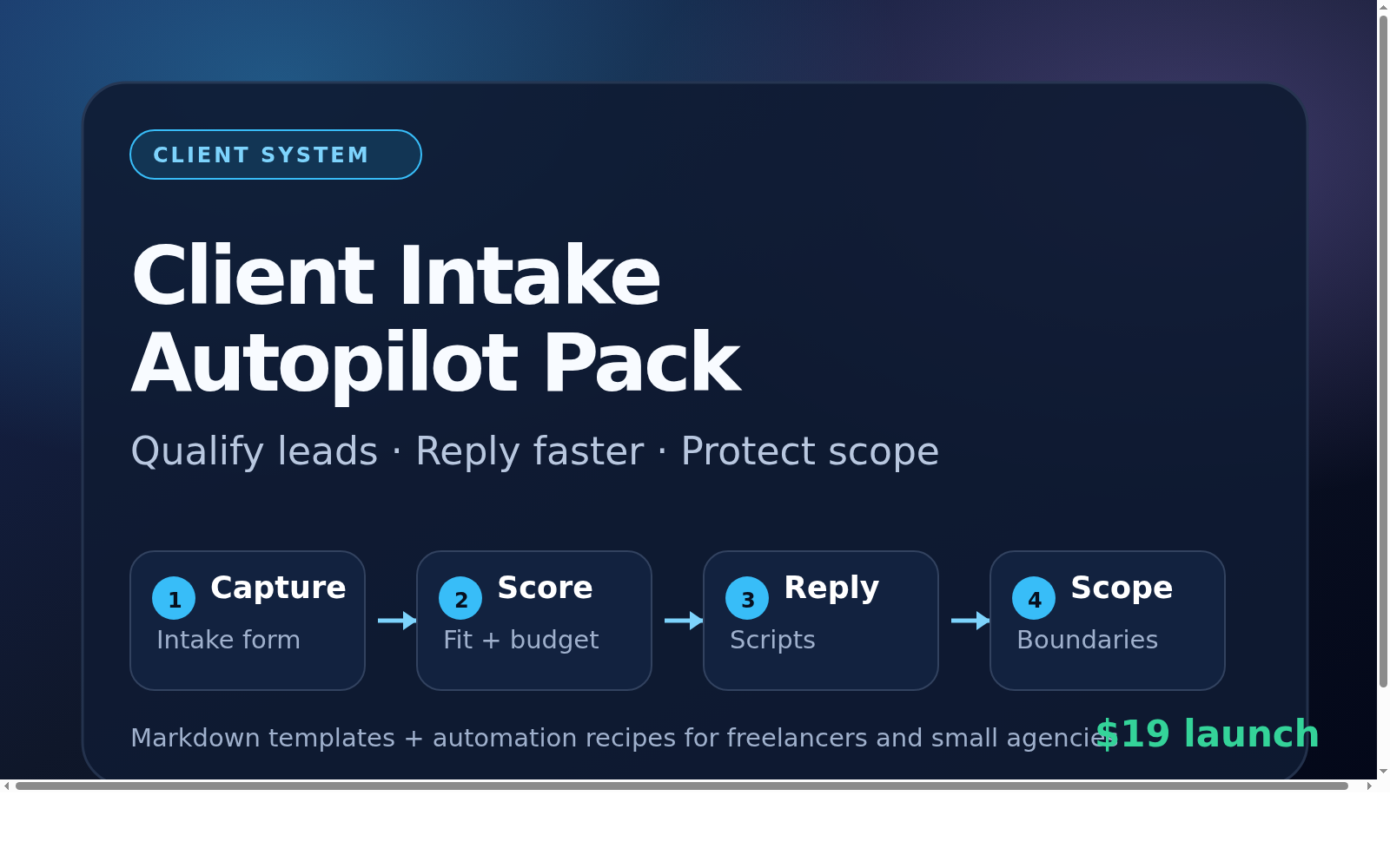 Clean Client Intake Autopilot Pack cover